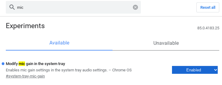 Chromebookのマイク音量調整機能がChrome OS 85で改善