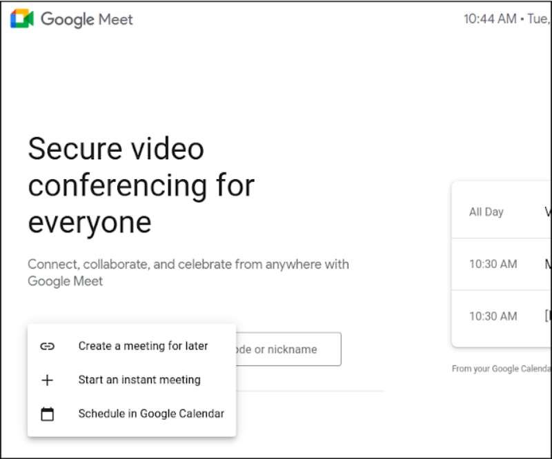 Googleが｢Google Meet｣で会議を開始するときの新しいオプションを追加