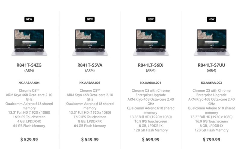 ｢Acer Chromebook Spin 513｣のLTEモデルは約700ドル？米国の企業向けモデルが登場