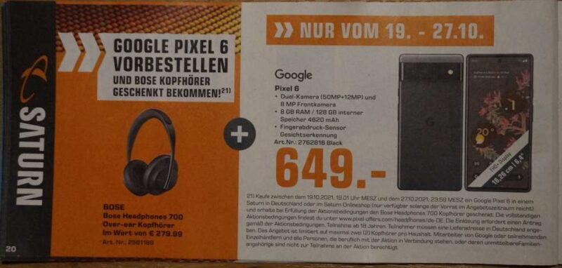 ｢Pixel 6｣の価格と発売予定日をドイツの販売店が誤って公開か
