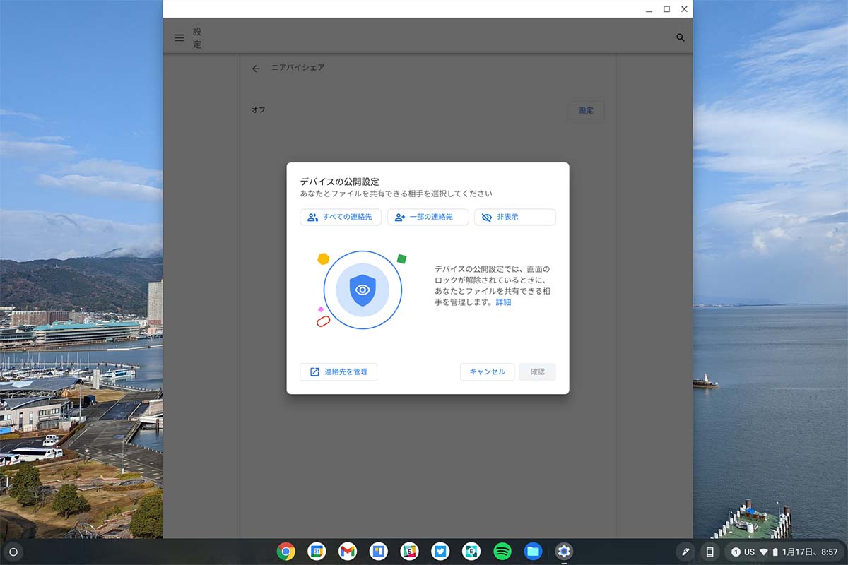 Self Share added to Near by Share on Chromebook