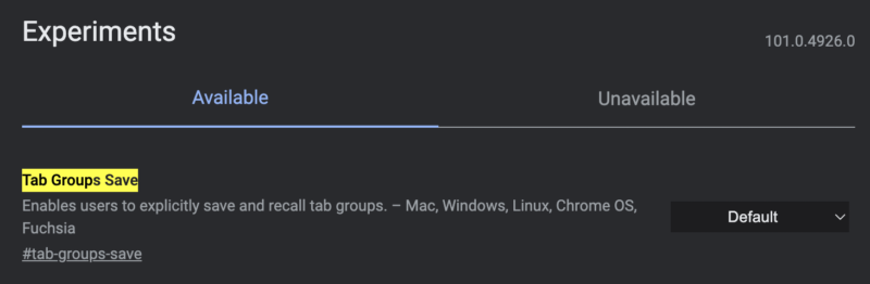 Chrome Canaryでは保存したタブグループをブックマークバーに表示できるようになりました