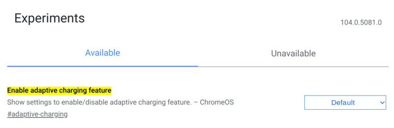 Chromebookのアダプティブ充電サポートがCanaryで追加されました