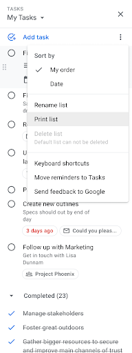 ｢Google Todoリスト｣にリストを印刷する機能が追加されます