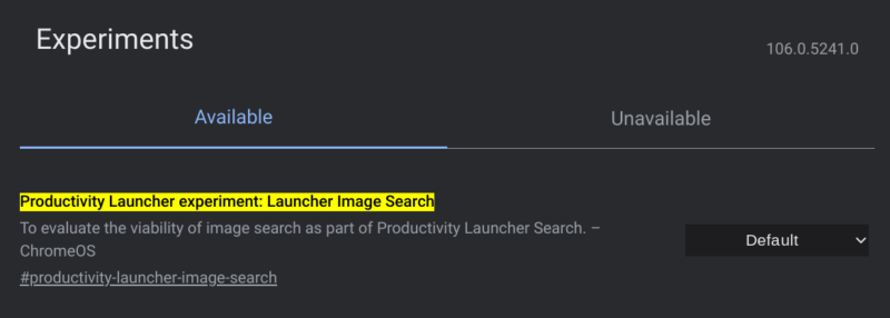 Chromebookのランチャーから直接Google画像検索ができるようになるかもしれません