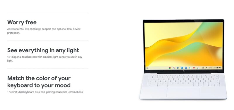 ｢HP Dragonfly Pro Chromebook｣がGoogleの機種紹介ページに登場
