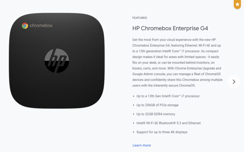 HPが｢Chromebox Enterprise G4｣を海外でリリース。インテル第13世代搭載