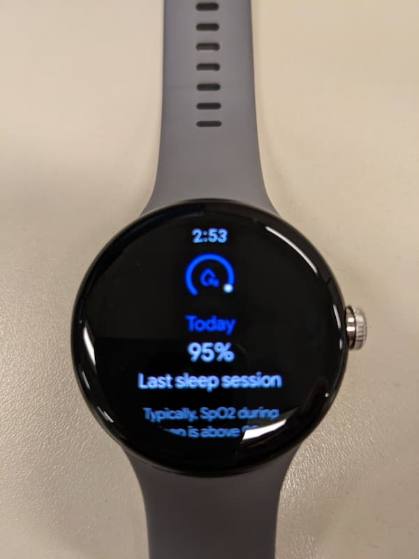 Pixel Watch に｢睡眠中の血中酸素飽和度(SpO2)｣が表示されたとの報告