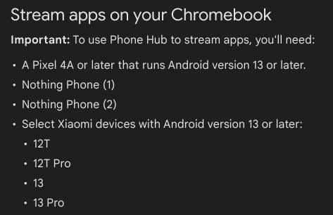 ｢Nothing Phone｣が Chromebook へのアプリストリーミングをサポート