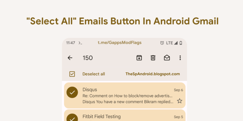 Gmail の Android アプリにメールを｢すべて選択｣するボタンが導入されるようです